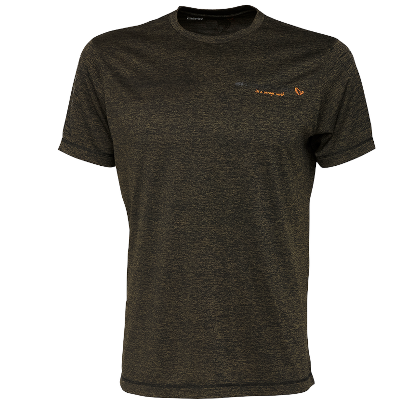 Bild von Savage Gear Fighter Stretch T-Shirt Burnt Olive Melange - Angelshirt