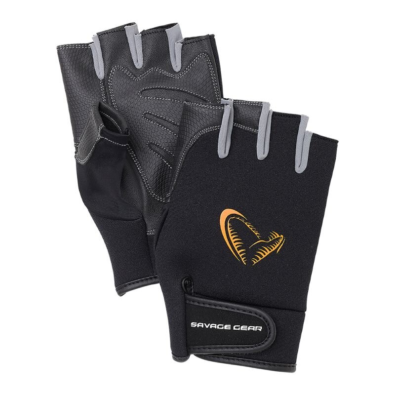 Bild von Savage Gear Neoprene Half Finger Gloves Black - Angelhandschuhe