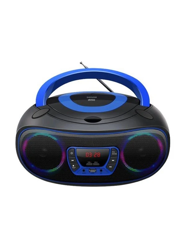 Bild von Denver TCL-212BT BLUE Stereo-CD Player (CD-Player mit Discolicht, Radio, USB, Bluetooth, MP3, AUX-IN)