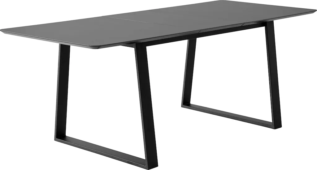 Bild von Hammel Furniture Esstisch "Meza Designtisch mit Auszugsfunktion und 2 Einlegeplatten", abgerundete Tischplatte MDF, Trapez Metallgestell