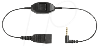 Bild von Jabra-Kabel Quick-Disconnect QD auf 3,5-mm-Klinkenstecker mit Push-to-Talk-Funktion für Smartphones