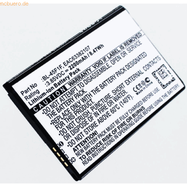 Bild von AGI Akku für LG Electronics BL-45F1F Li-Ion 3,85 Volt 2200 mAh schwarz. Handy-Akku 2200 mAh (3.85 V)