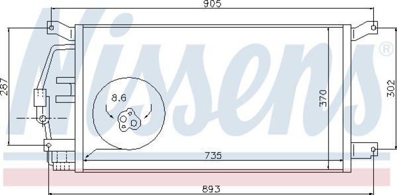 Bild von NISSENS 94797 Klimakondensator Kondensator, Klimakühler, Kondensator Klimaanlage ohne Trockner Aluminium 735 R134a, R1234yf