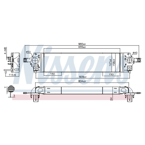 Bild von NISSENS Ladeluftkühler 96582 – Hochwertiger Intercooler für NISSAN