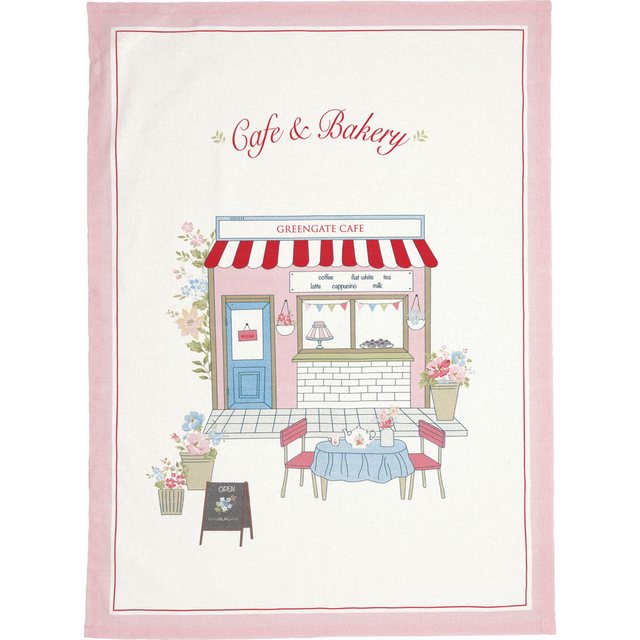 Bild von Greengate Geschirrtuch Josefina cafe Geschirrtuch white 70x50cm
