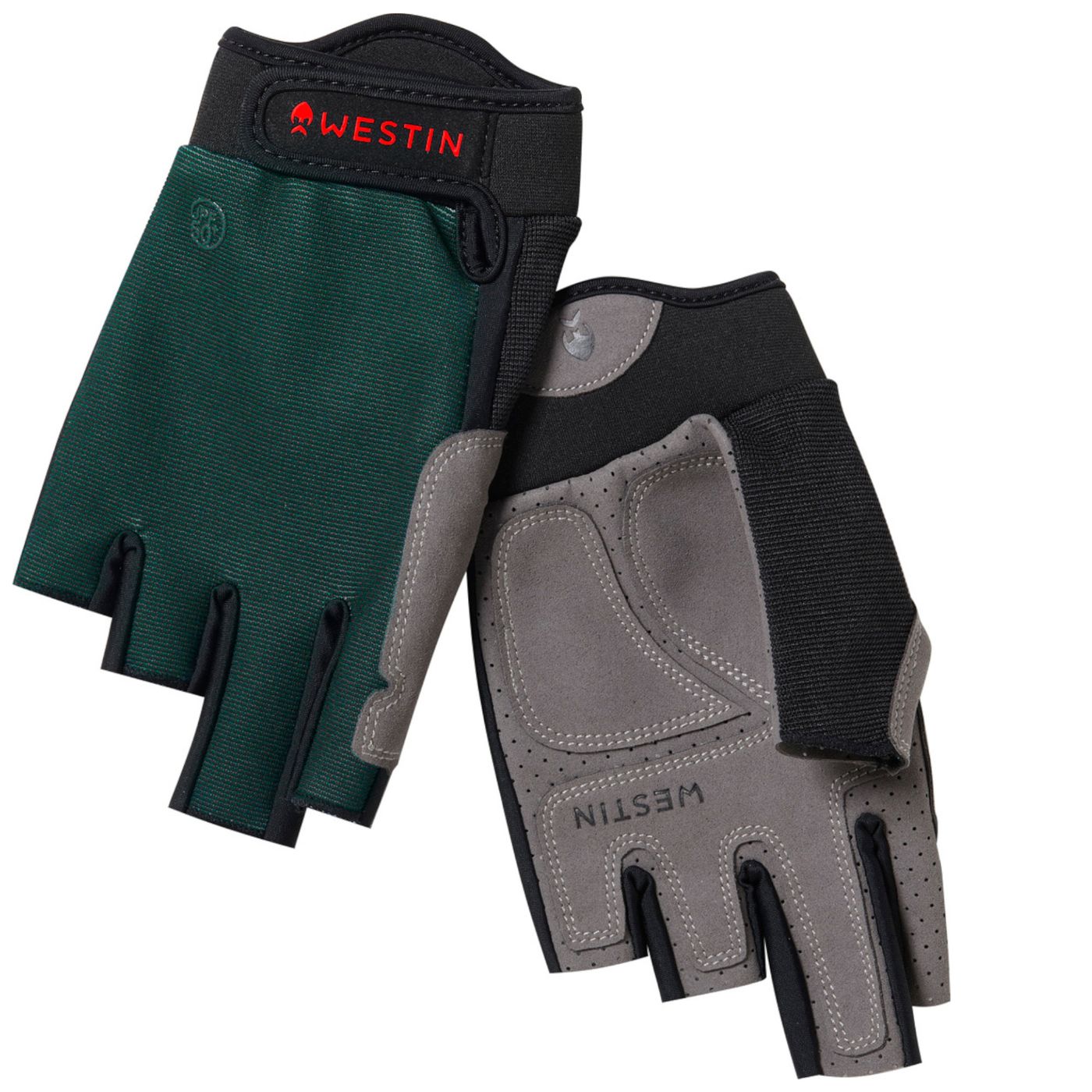 Bild von Westin Drip upf Half Finger Glove Deep Forest - Angelhandschuhe