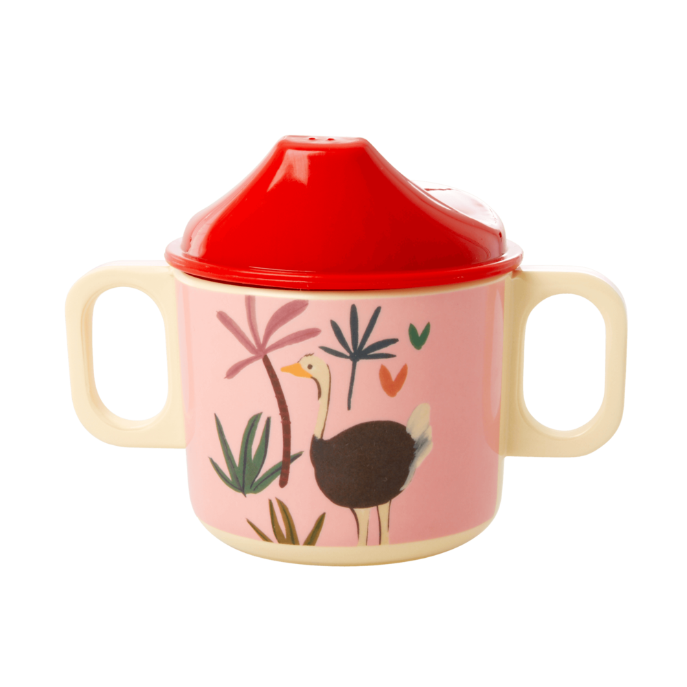 Bild von Melamin Schnabelbecher Jungle Animals, Ø7.7 x H10cm, pink