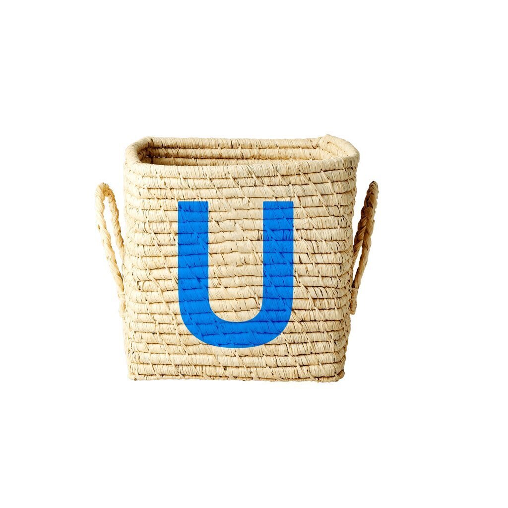 Bild von Raffia Buchstaben Korb ABC, L20 x B20 x H20cm, natur, U
