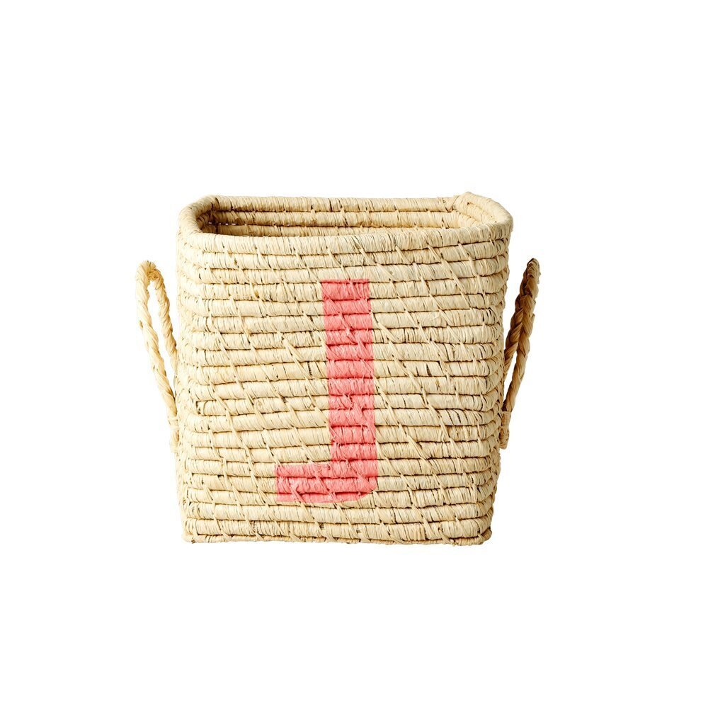 Bild von Raffia Buchstaben Korb ABC, L20 x B20 x H20cm, natur, J