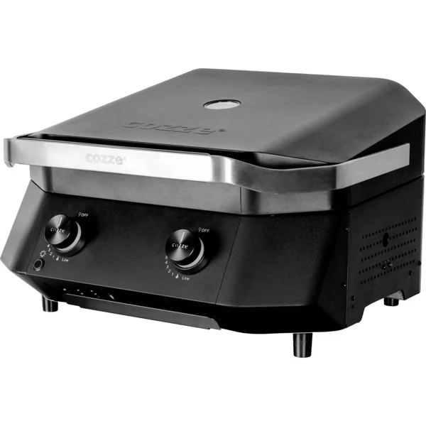 Bild von cozze - Premium Gasgrill mit 5,0 kW Leistung und Auto-Ignition - 510x390 mm Grillfläche, Inklusive Regulator und Thermometer, Schwarz/Edelstahl