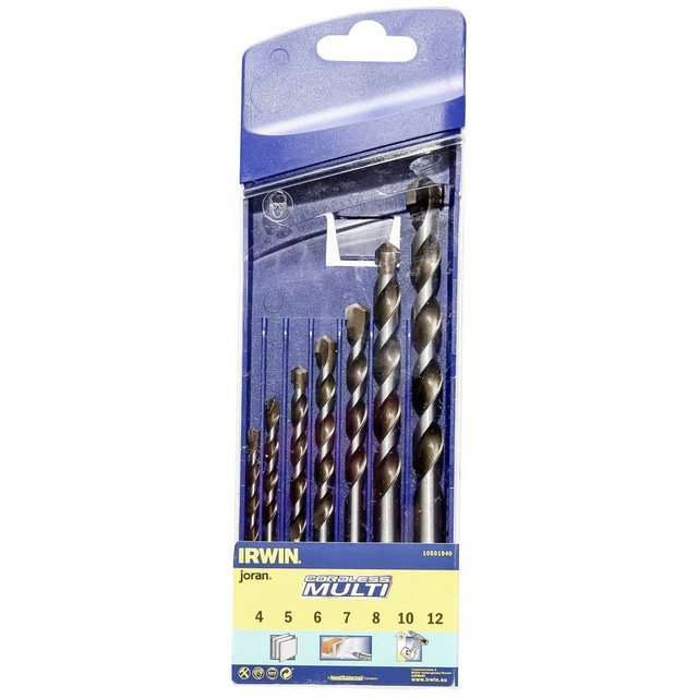 Bild von Irwin Tools 10501940 Hartmetall Mehrzweckbohrer 4 mm, 5 mm, 6 mm, 7 mm, 8 mm, 10 mm, 12mm Zylindersc