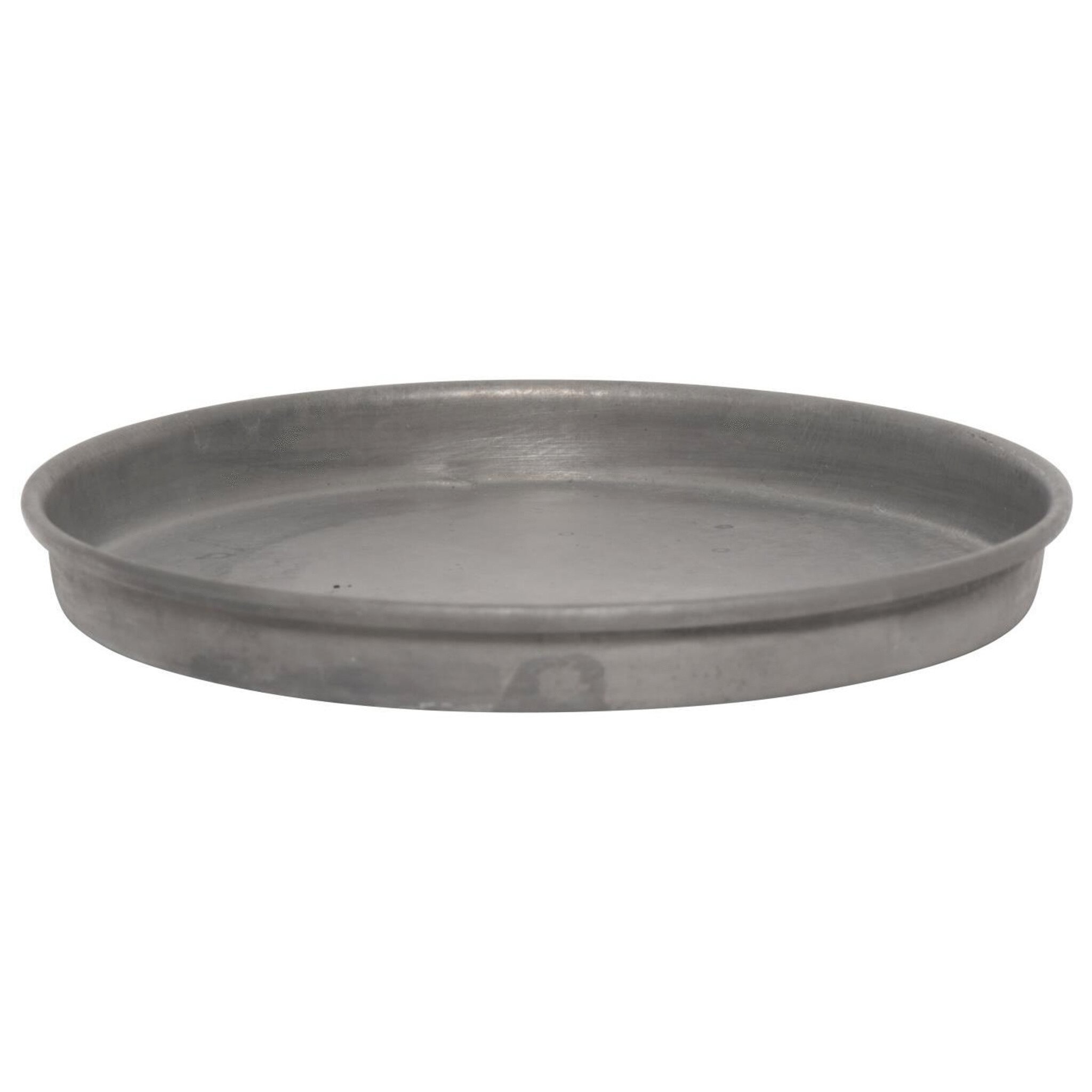 Bild von Kerzentablett aus Metall mit Kante, H1,5/ Ø13 cm, grau