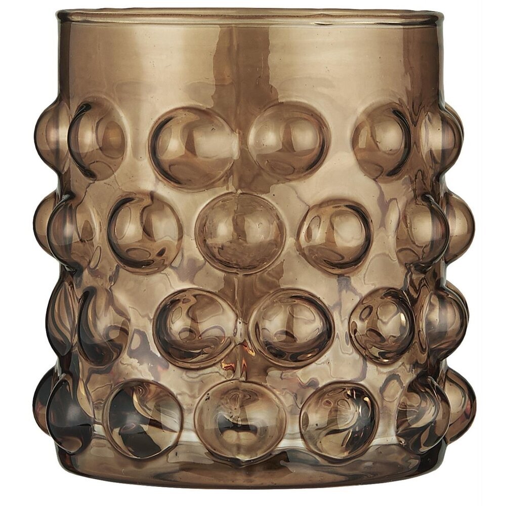 Bild von Kerzenhalter aus Glas mit Noppen, H: 10 cm, Ø: 10 cm, braun