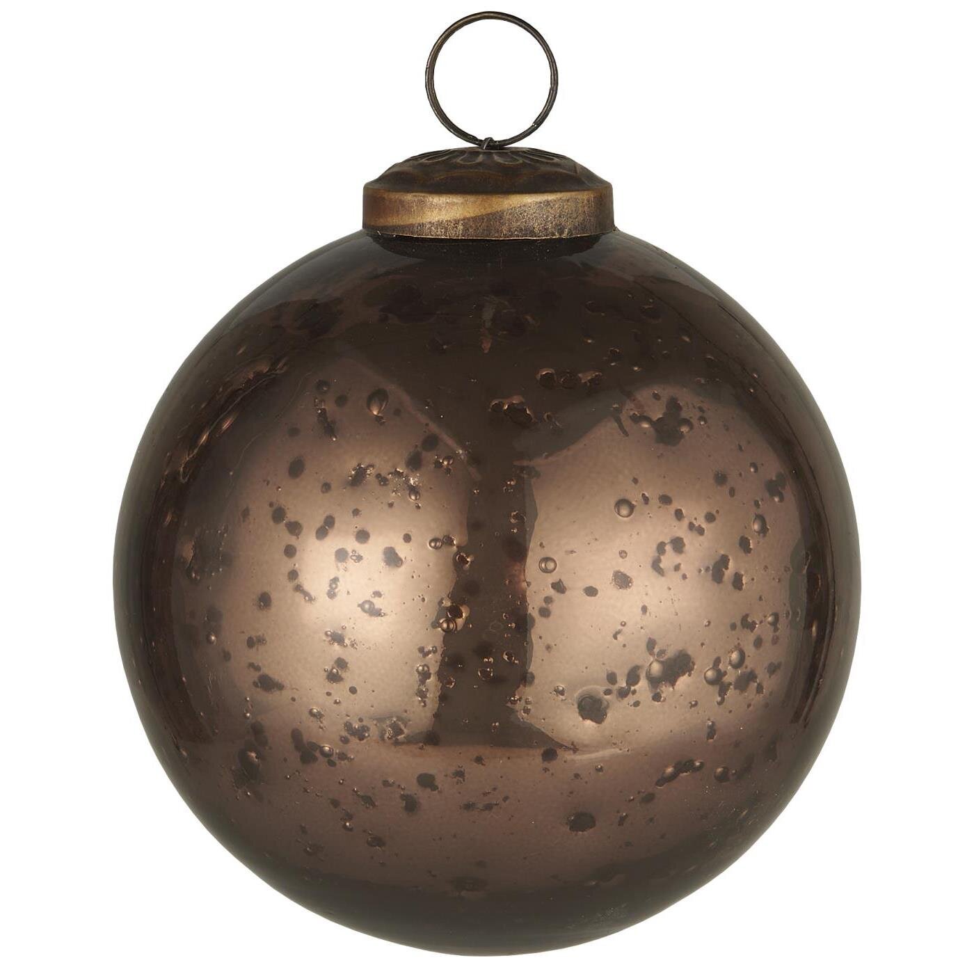 Bild von IB Laursen Weihnachtskugel Glas pebbled, Höhe 6.5, Ø 5.8 cm, rustic brown