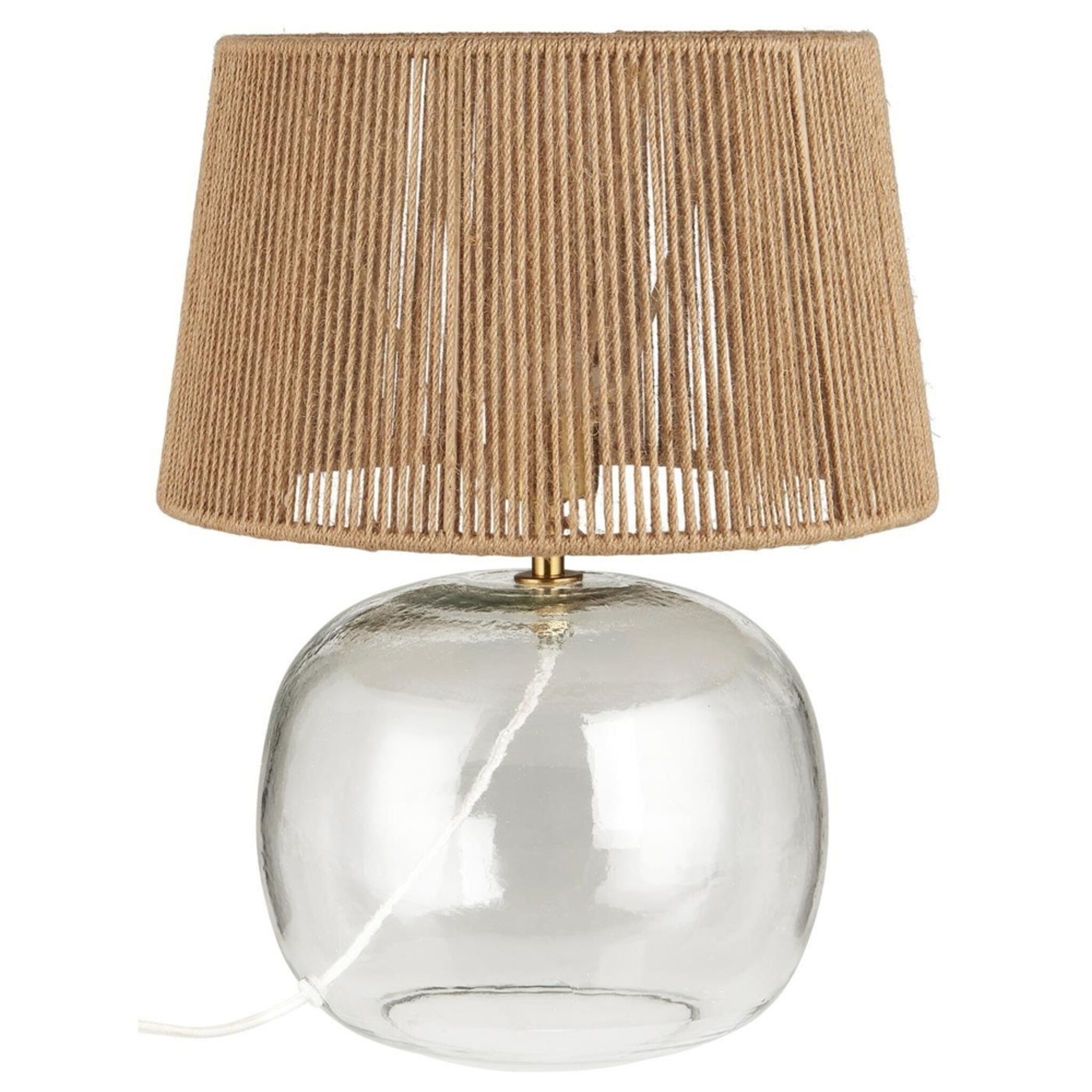 Bild von Tischlampe Ghana aus Glas und Jute, 30.5 x 39 cm