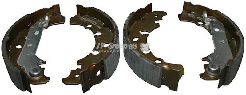 Bild von JP GROUP 1563900810 Bremsbacken Trommelbremsbacken, Bremsbackensatz Hinterachse 203 38 mit Hebel FORD: Fusion Estate, FIESTA 5