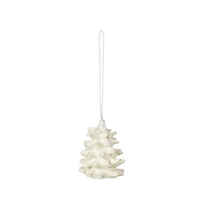 Bild von Broste Copenhagen Baumbehang PULP Holz Baumwollhänger white 6 cm, Pulp Christbaumschmuck aus Holz