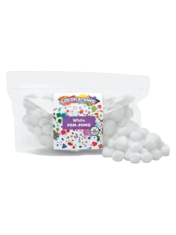 Bild von Colorations - Pom Poms White 100pcs.