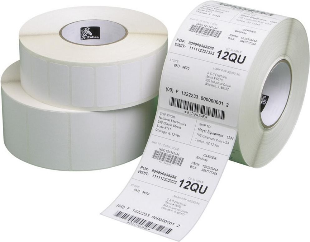 Bild von Zebra Z-Select 2000T, Etikettenrolle, Normalpapier, 51x25mm Zebra Z-Select 2000T, Etikettenrolle, Normalpapier, matt beschichtet, für Desktop-Drucker, Kern: 25,4mm, Durchmesser: 127mm, Maße (BxH): 51x25mm, 2580 Etiketten/Rolle, perforiert, empf. Band: 2300 Wachs, 3200 Wachs/Harz - 8 Stück (3007201-T)