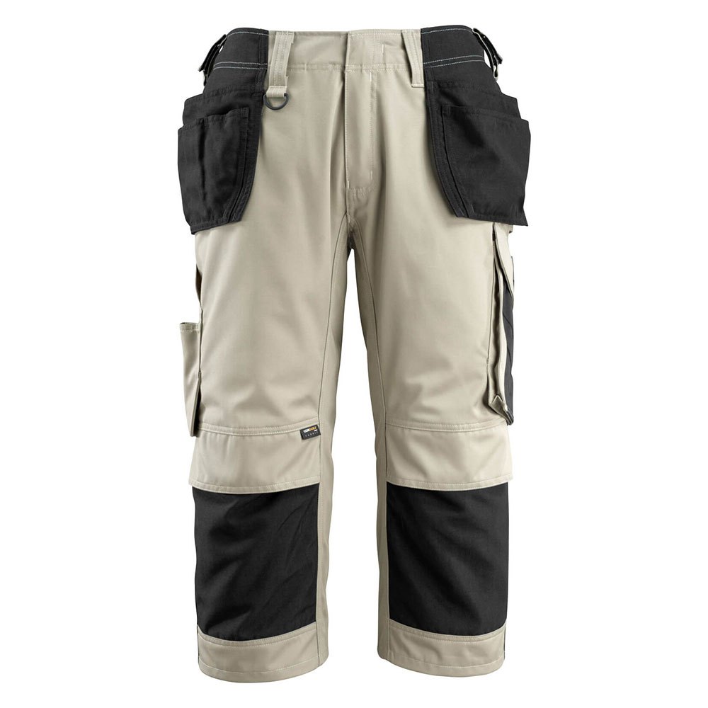 Bild von 14349-442 Dreiviertel-Hose mit Hängetaschen, hellkhaki/schwarz, C48