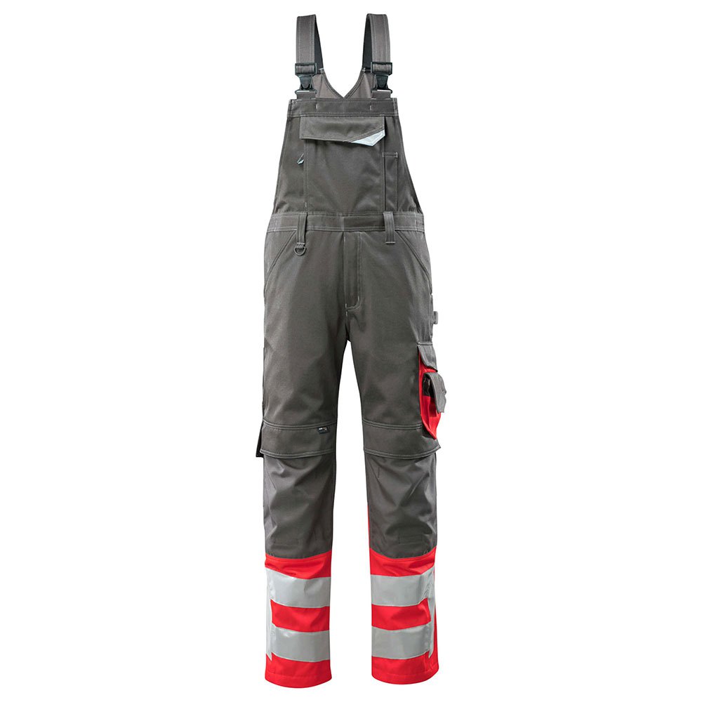 Bild von Sunderland Latzhose mit Knietaschen - SAFE SUPREME - Dunkelanthrazit/hi-vis Rot, Gr. 90C50