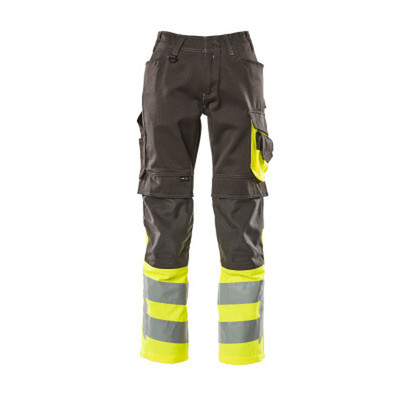 Bild von Leeds Hose mit Knietaschen - SAFE SUPREME - Dunkelanthrazit/hi-vis Gelb, Gr. 90C58