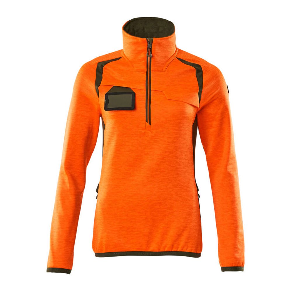 Bild von Fleecepullover mit kurzem Reißverschluss - ACCELERATE SAFE - hi-vis Orange/Moosgrün, Gr. S