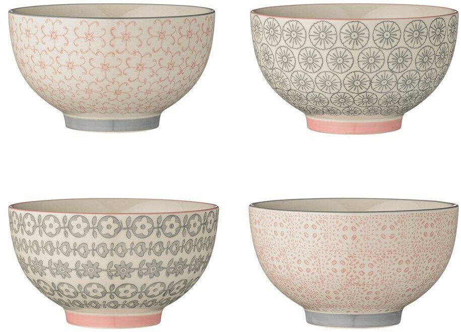 Bild von Bloomingville Schüssel Bloomingville Cècile Bowl Ø 13,5 cm Rose Steingut 4er Set, Steingut, (Set)