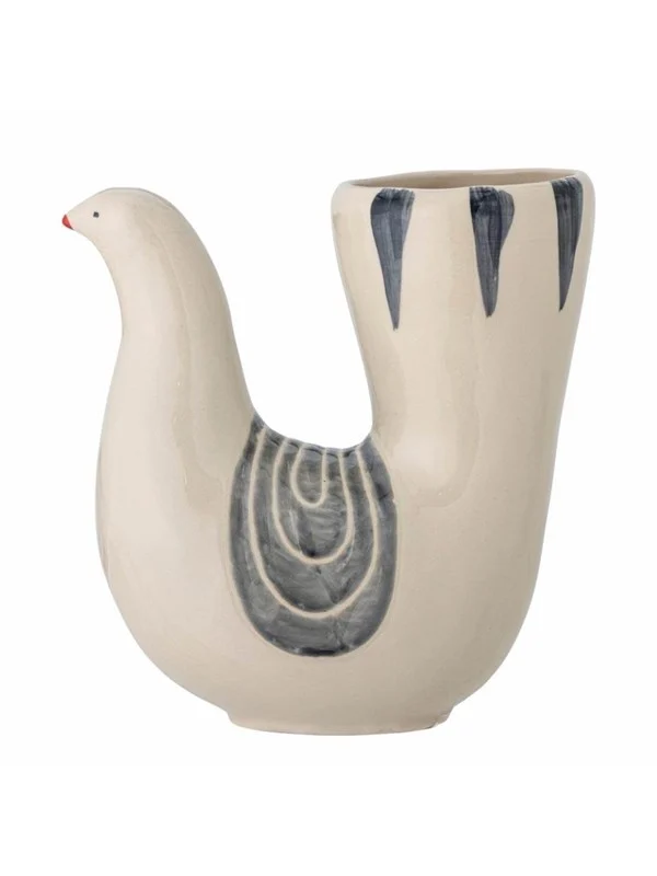 Bild von Bloomingville Dekovase Trudy, in Weiß, 19cm, aus Steingut in Vogelform