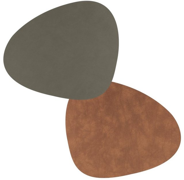 Bild von LIND DNA Platzset DOUBLE NUPO Tischset Curve L army green/nature, Table Mat Curve L Double Nupo Army Green/Nature