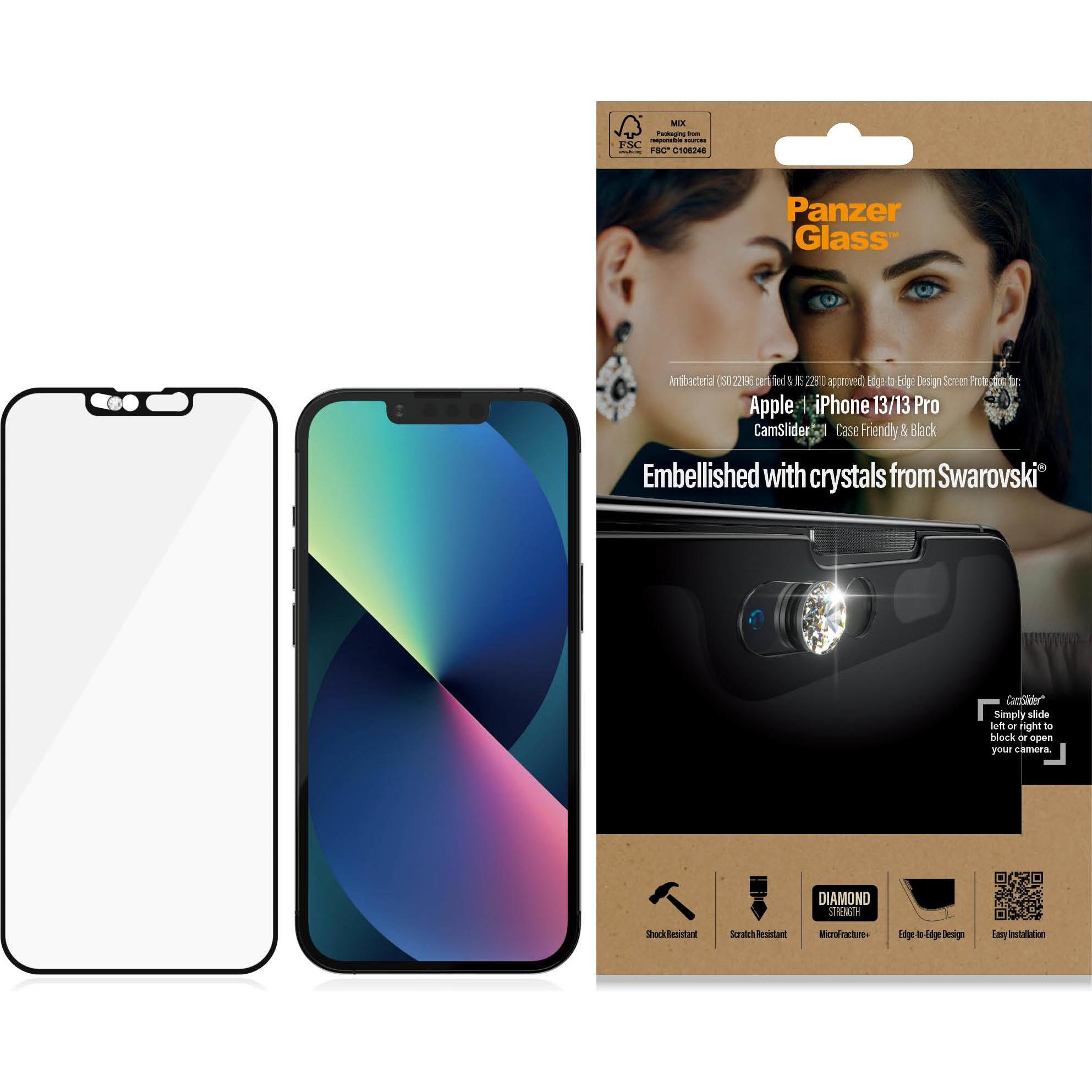 Bild von PanzerGlass CamSlider Screen Protector Apple iPhone 13 | 13 Pro - Embellished with crystals from Swarovski | Edge-to-Edge