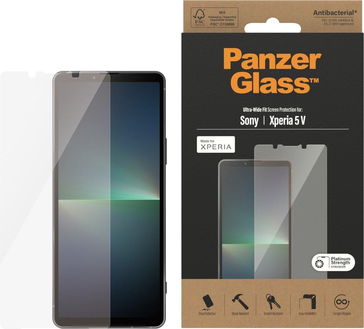 Bild von PanzerGlass ® Displayschutz Sony Xperia 5 V - Ultra-Wide Fit - Sony - Sony - Xperia 5 V - Trockene Anwendung - Kratzresistent - Schockresistent - Antibakteriell - Transparent - 1 Stück(e) (7644)