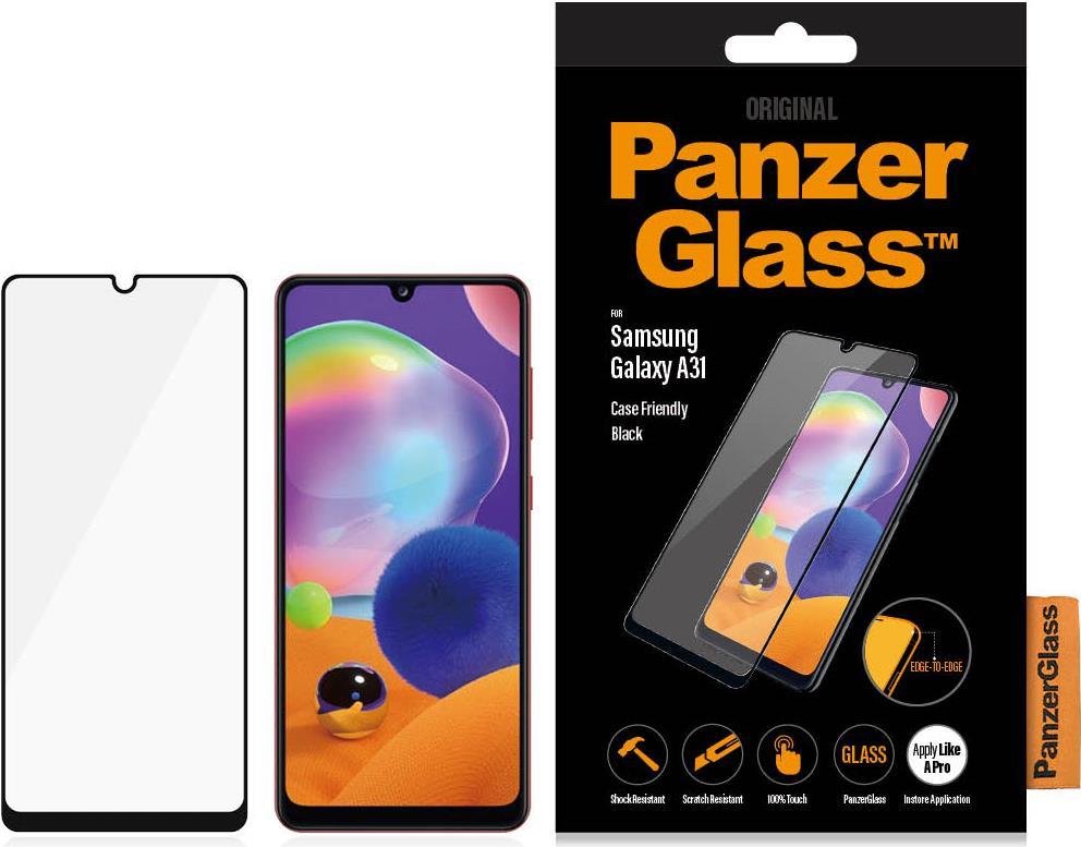 Bild von PanzerGlass Case Friendly - Bildschirmschutz für Handy - Glas - Rahmenfarbe schwarz - für Samsung Galaxy A31 (PRO7226)