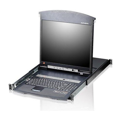 Bild von Aten 8 Port RJ45 KVM & Dual Rail, KVM Switch, Schwarz