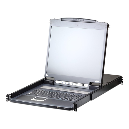 Bild von Aten 16-Port 19" LCD KVM Over IP - KVM Switch in Schwarz