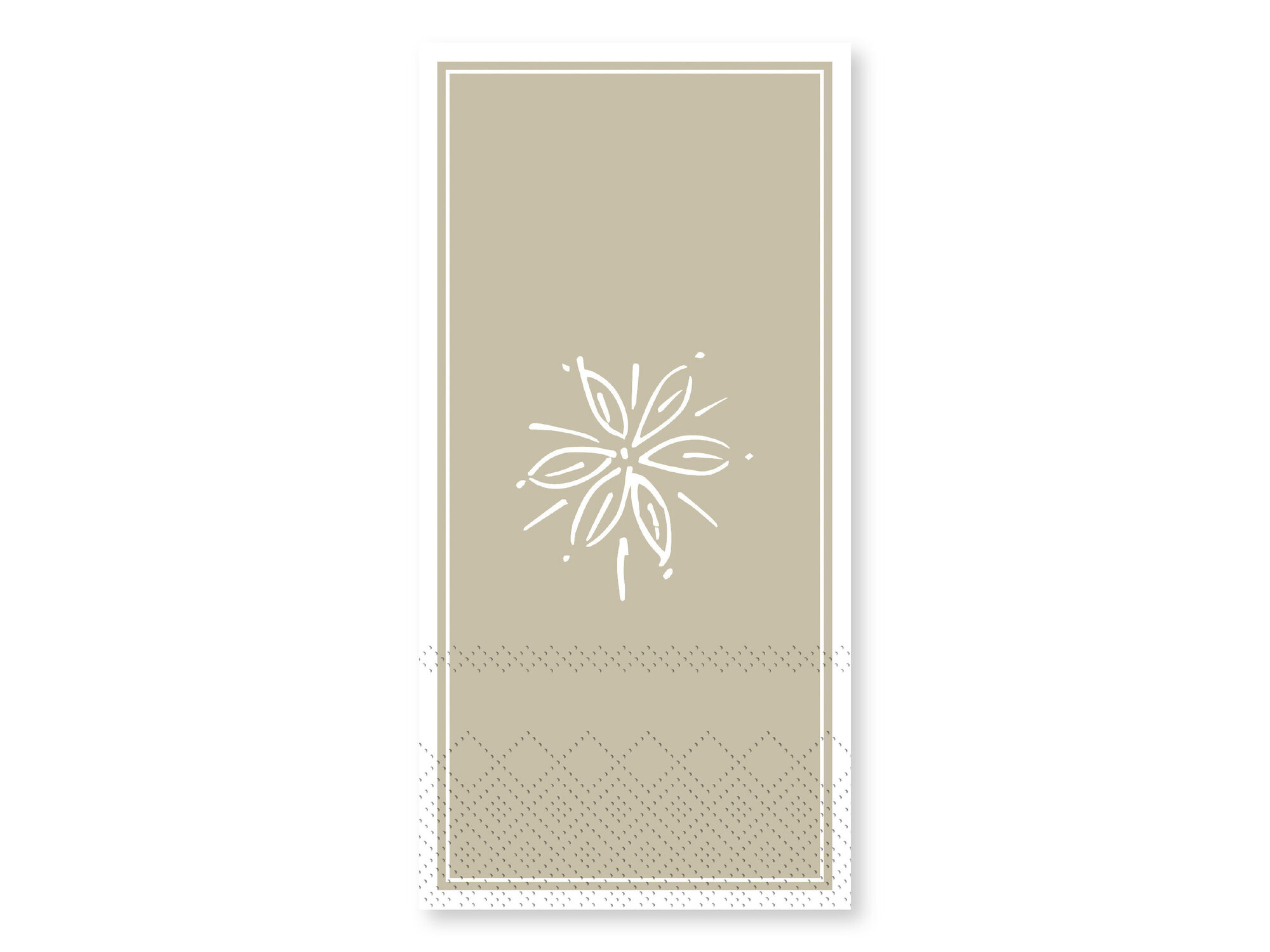Bild von Längliche Serviette mit Blumenmotiv, L20/B10 cm, latte