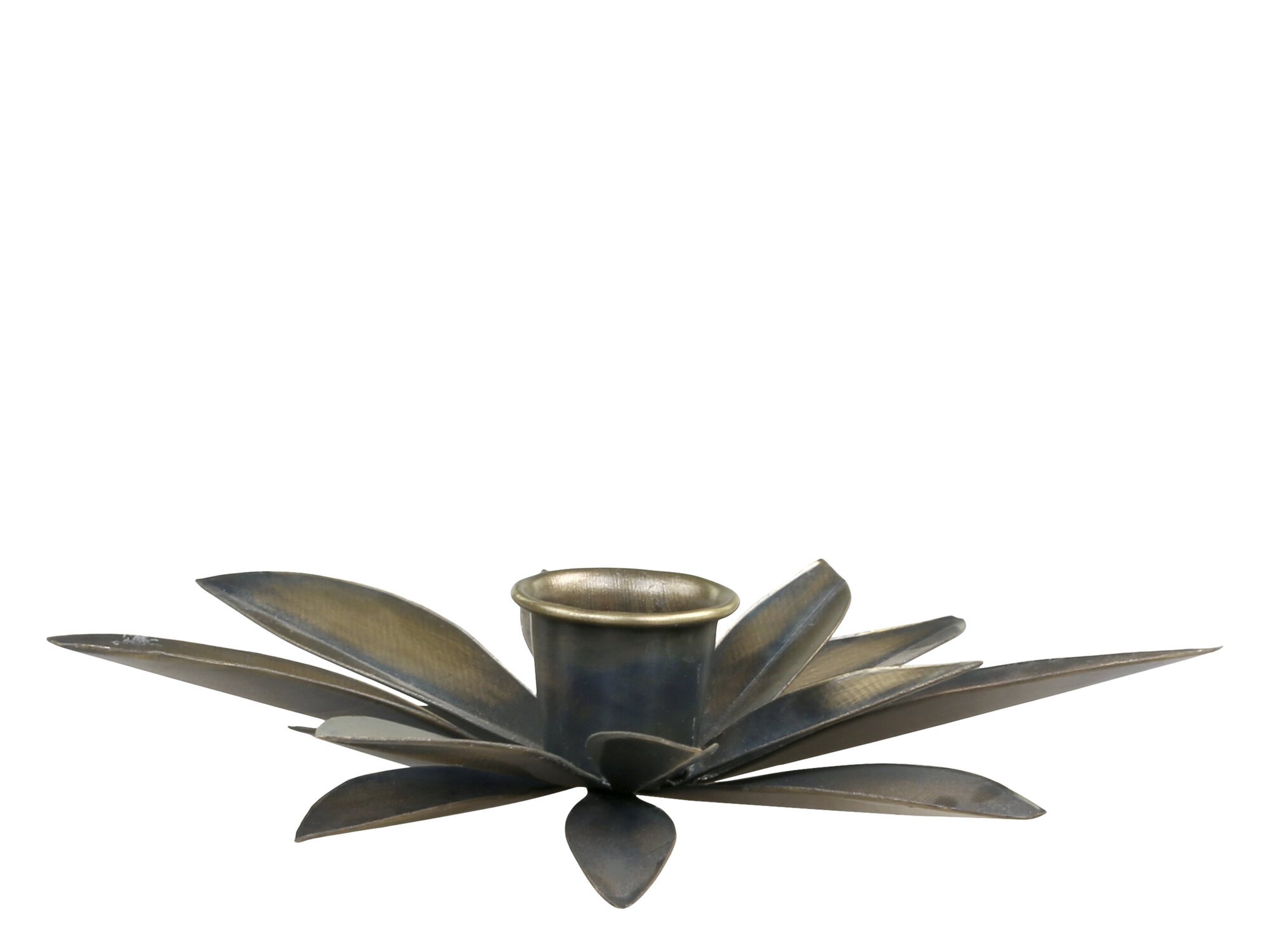 Bild von Chic Antique Kerzenhalter Margerite für Mini Stabkerzen, H3/L14/B11 cm, antik messing