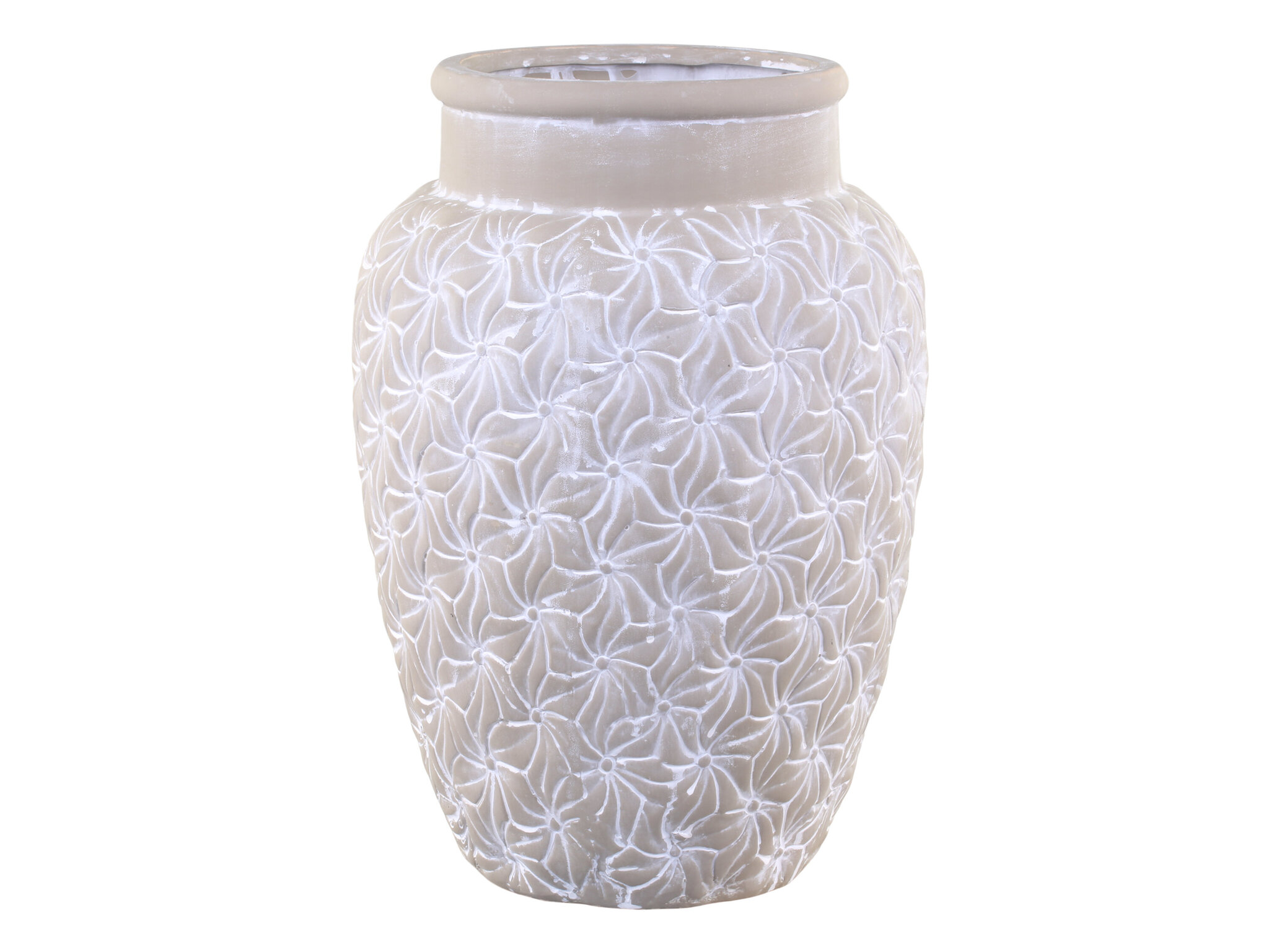 Bild von Colmar Vase mit Blumenmotiv, Ø24,5 x H36,5 cm, franz. grau