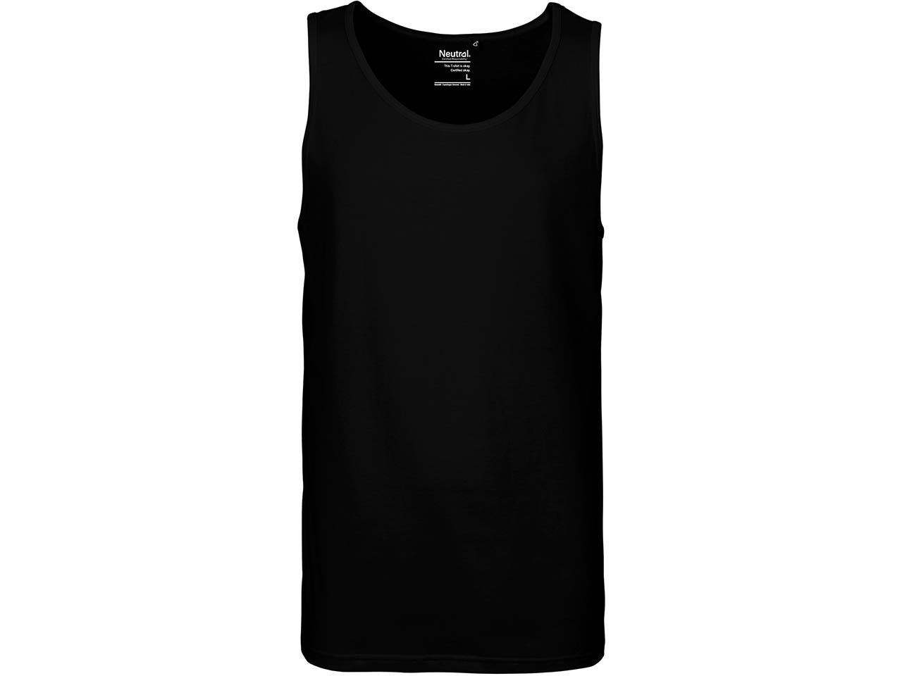 Bild von Neutral Bio-Herren-Tanktop mit Rundhalsausschnitt, schwarz, Gr. XXL