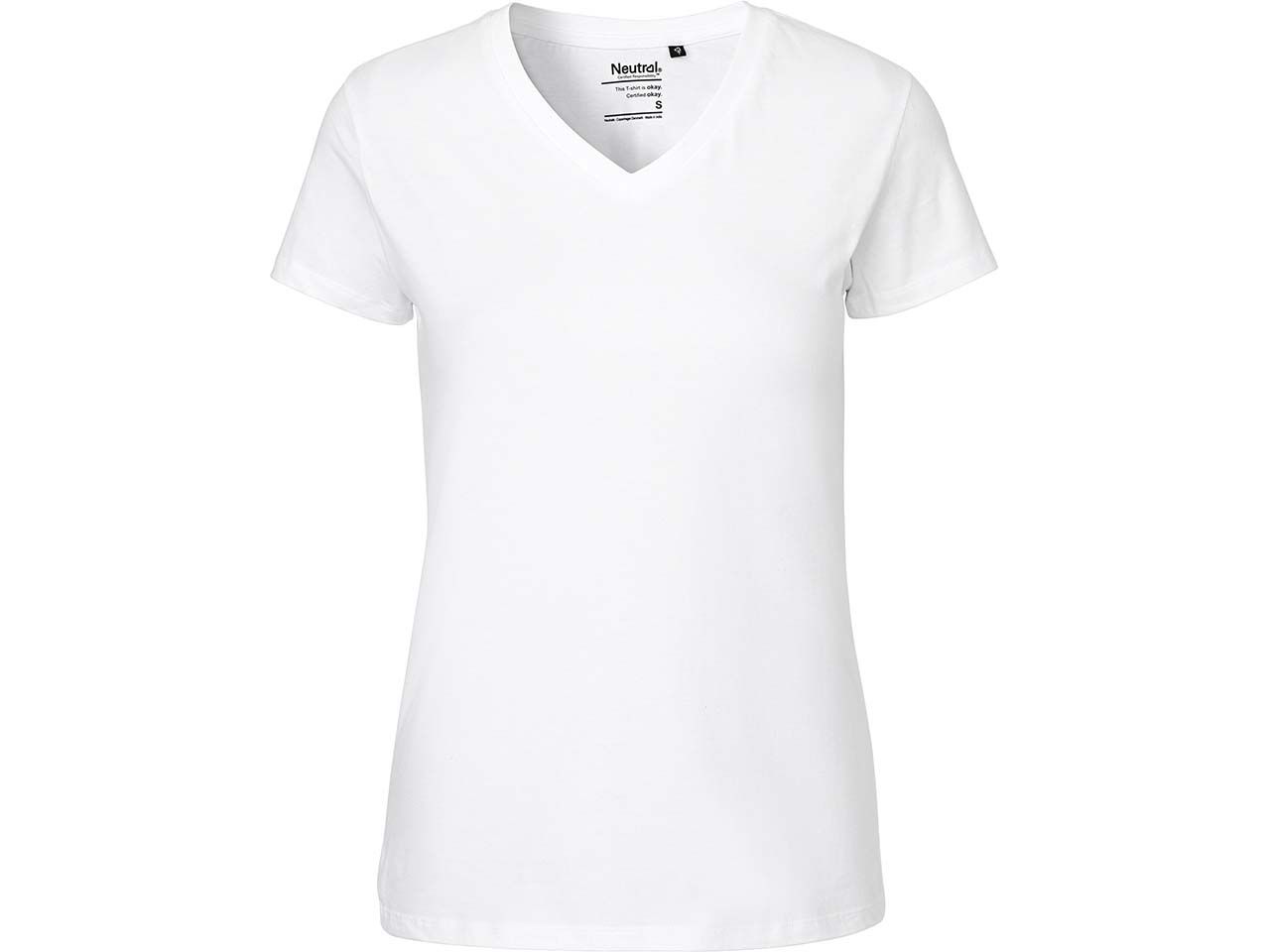Bild von Neutral Bio-Damen-T-Shirt mit V-Ausschnitt, white, Gr. XL