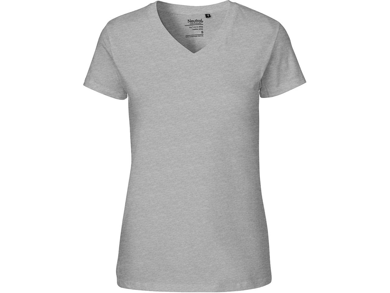 Bild von Neutral Bio-Damen-T-Shirt mit V-Ausschnitt, sport grey, Gr. XL