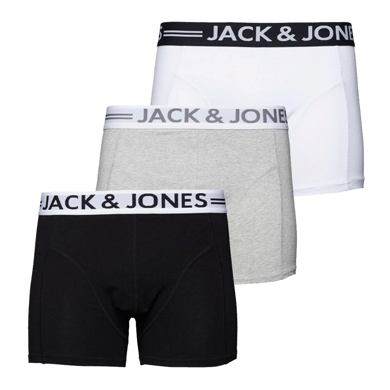Bild von Jack & Jones Retro Boxer 3er Pack Sense (Spar-Set) Retro Short / Pant - Baumwolle - Ohne Eingriff - Atmungsaktiv