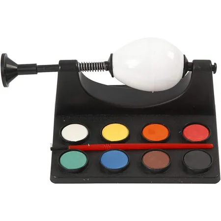 Bild von creativ company Kreativset Eier-Malgerät - Osterdekoration selber machen, mit 8 Wasserfarben & 1 Pinsel - zum einfachen Eier bemalen