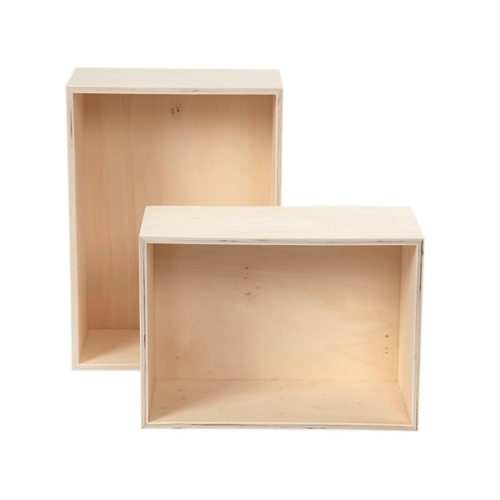 Bild von Aufbewahrungskasten aus Holz - 2er-Set für kreative Ordnung
