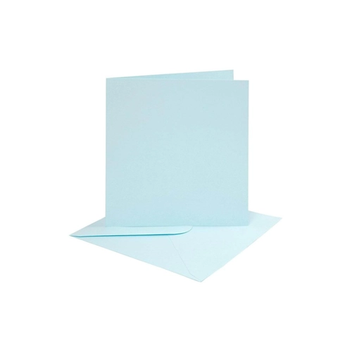 Bild von Karten und Umschläge, 15,2 x 15,2 cm, 4 Sets, Creativ Company Cards and Envelopes Light Blue 4 pcs.