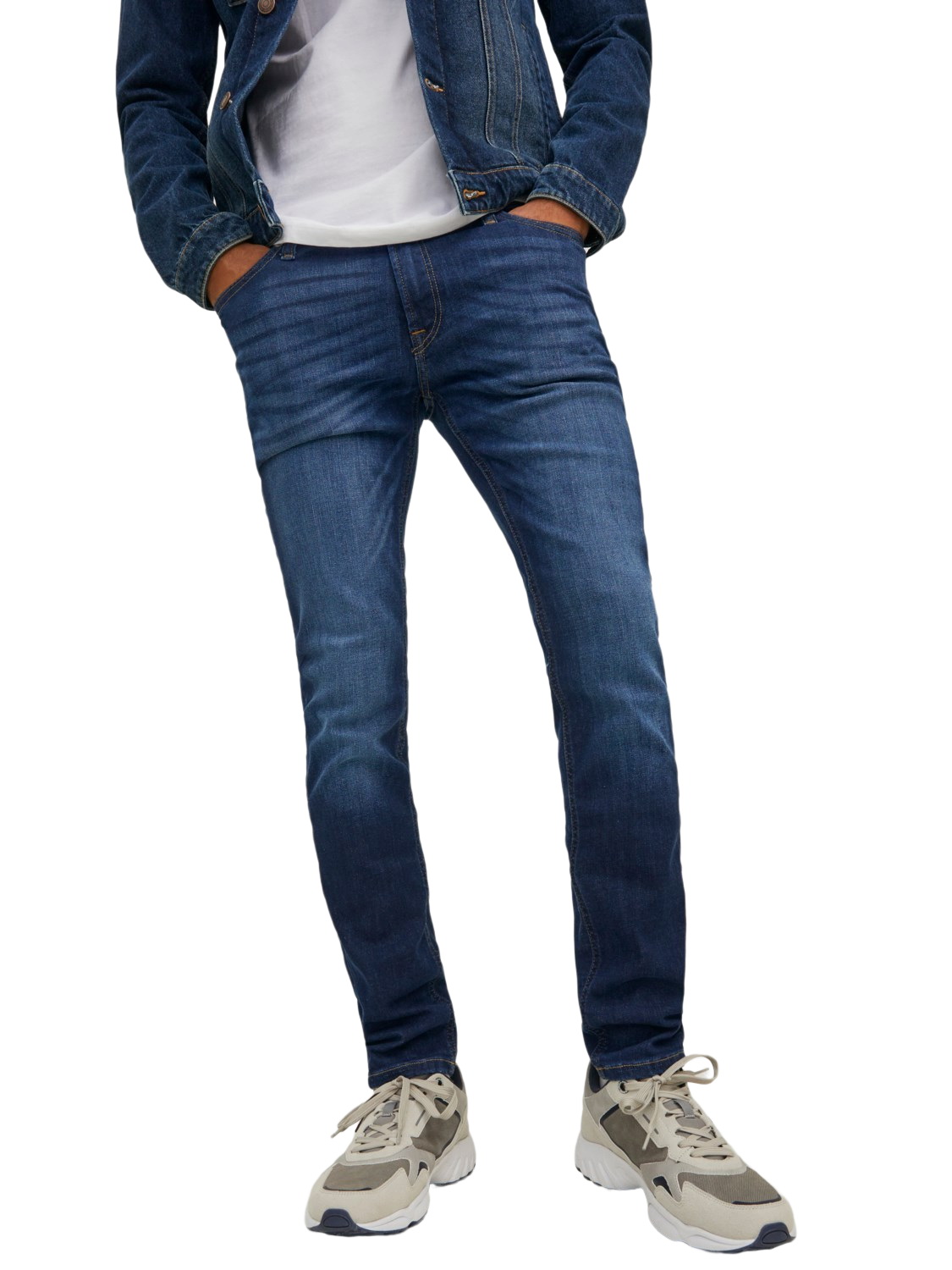 Bild von Jack & Jones Herren Jeans JJILIAM JJORIGINAL AM 014 LID - Skinny Fit - Blau - Blue Denim