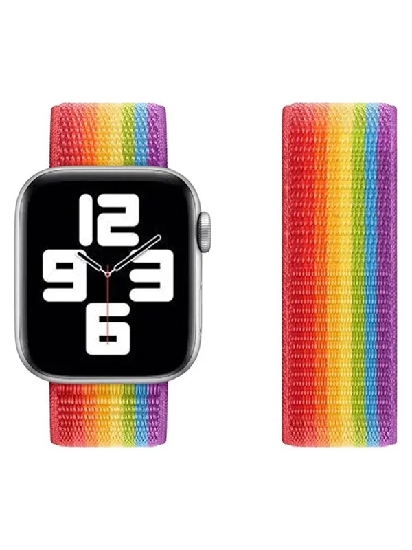 Bild von Lippa Apple Watch LGBT+ Nylon Strap 42/44/45/49 - Rainbow Colors