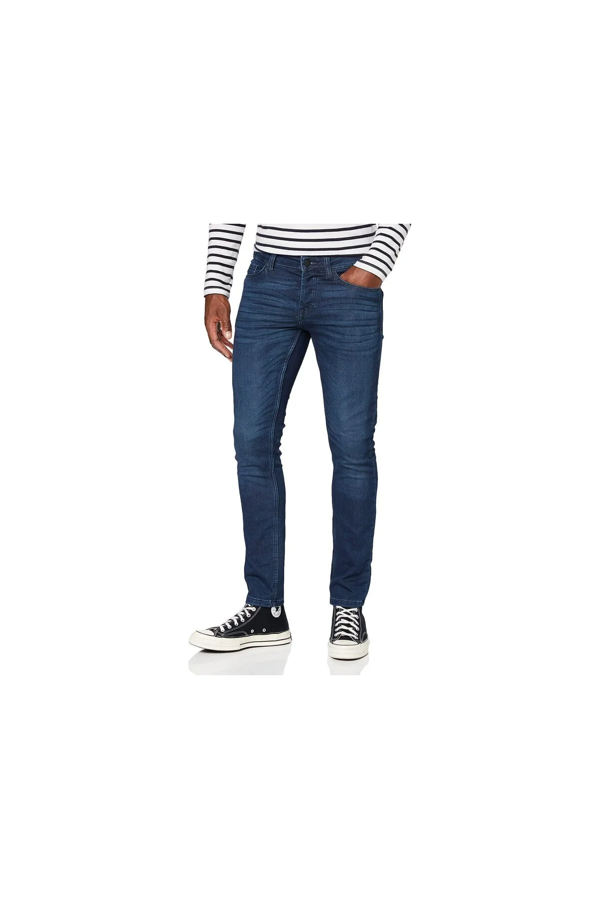 Bild von Herren O&S Slim Fit Jeans | Basic Hose Denim Pants ONSLOOM | Tapered Trousers Stoned Washed, Farben:Blau-2, Größe Jeans:33W / 34L