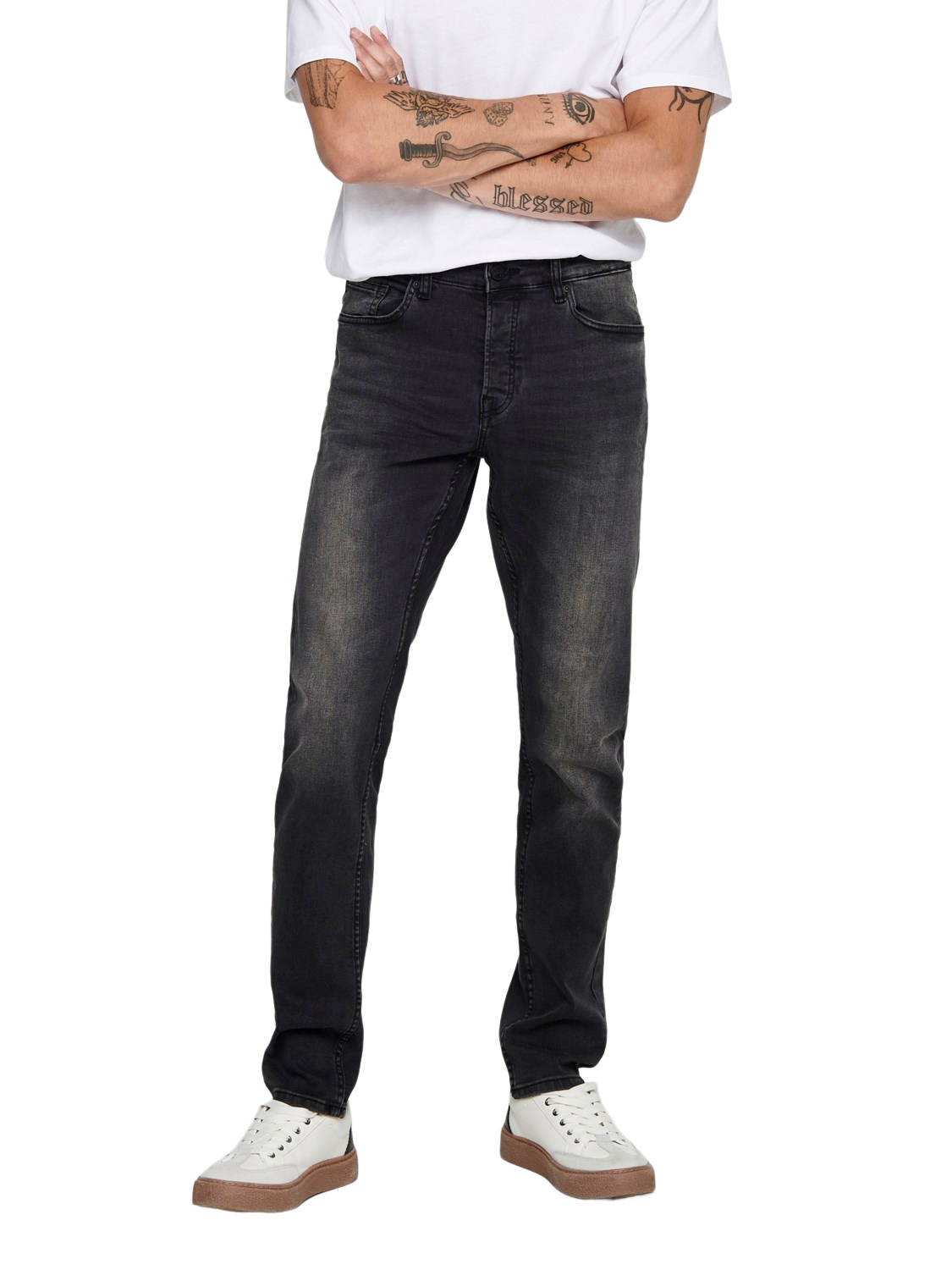 Bild von Only & Sons Herren Jeans ONSLOOM BLACK WASHED DCC 0447 - Slim Fit - Schwarz - Black Denim