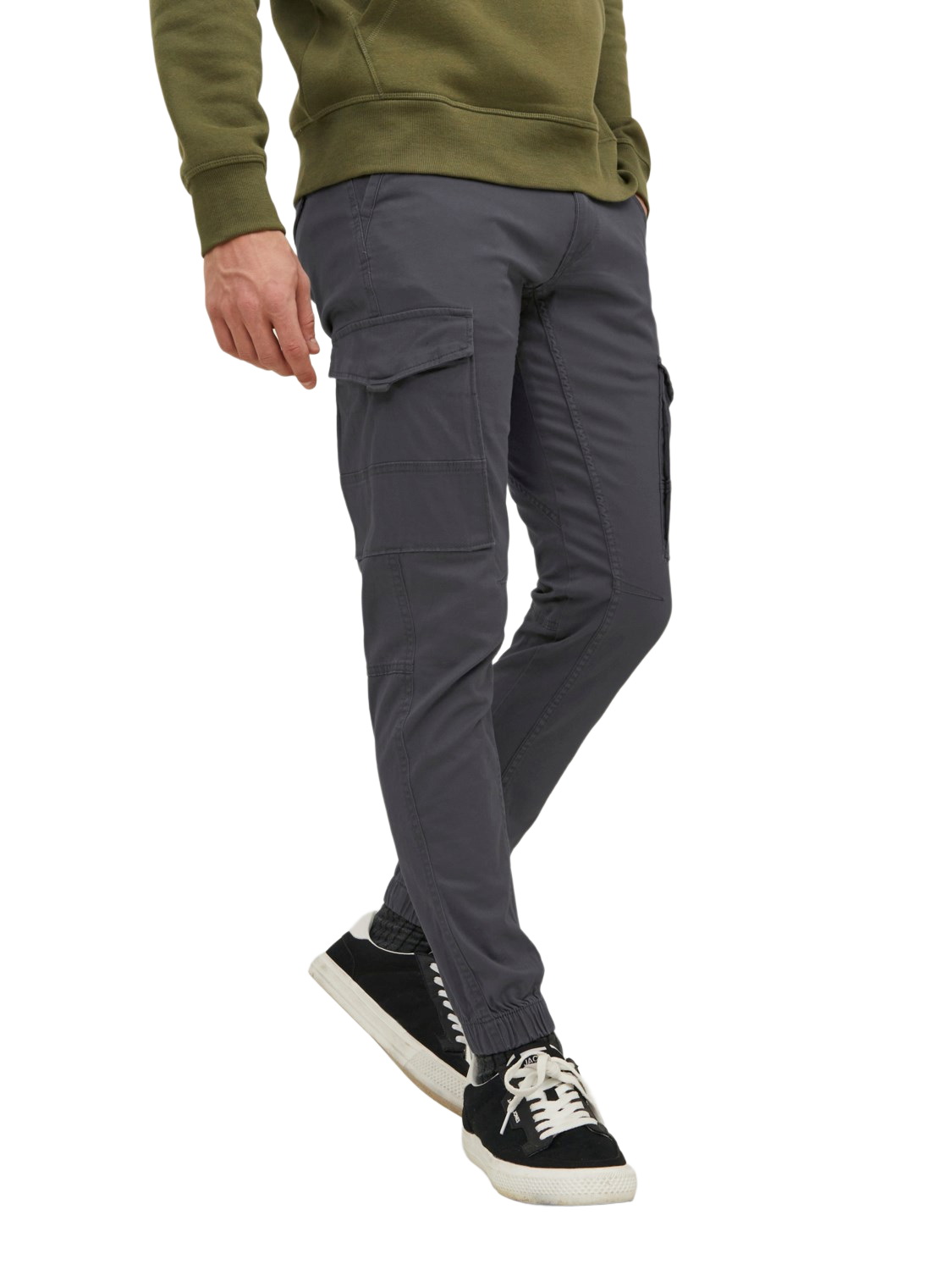 Bild von Jack & Jones Cargohose Hose Cargo Jogger Pants PAUL FLAKE AKM 542 Twill Gummibund 3468 in Grau